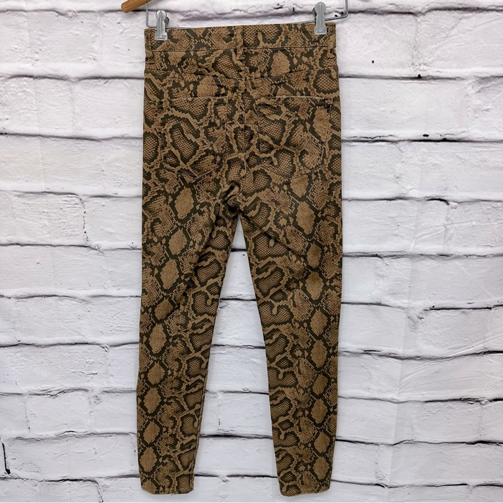 ZARA Pants Sz 4 Animal Print High Rise Skinny Edgy Spicy Denim - Picture 3 of 10